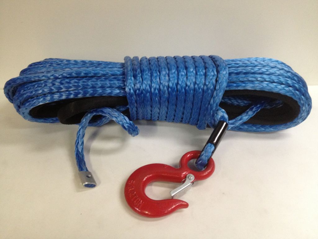 DYNEEMA WINCH ROPE 10mm X 30m 10,400kg RATED (min test data) hook ...