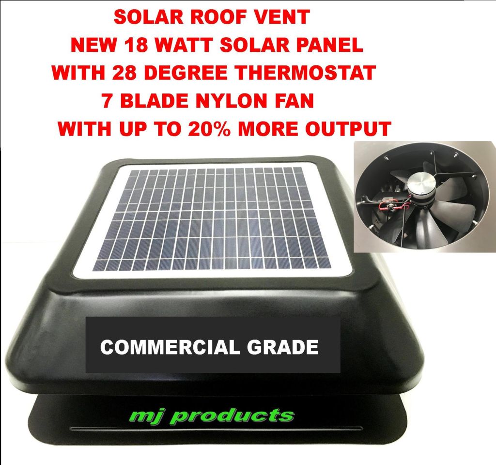Solar roof vent/exhaust fan/ventilator/extractor/ventilation 18 watt solar  panel with 28deg thermostat, ip68 waterproof motor - MJ Products, Solar  Fans & Lights, Vehicle Accessories, Auto-Transmission Parts
